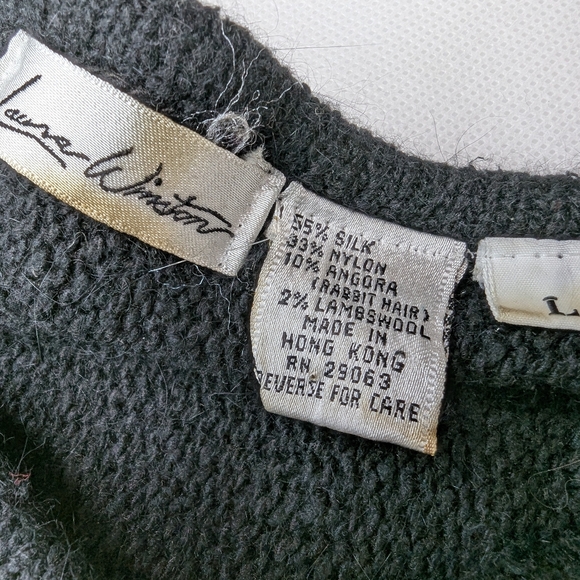 Sequin & Angora Vintage Long Sweater Laura Winston Party Holiday Glam - Picture 8 of 10